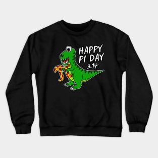 Happy Pi Day Dinosaur T-Rex Pizza Funny Crewneck Sweatshirt